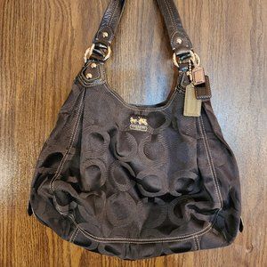 Coach Madison Hobo Style Bag #F0973-14305 Black and Lavender